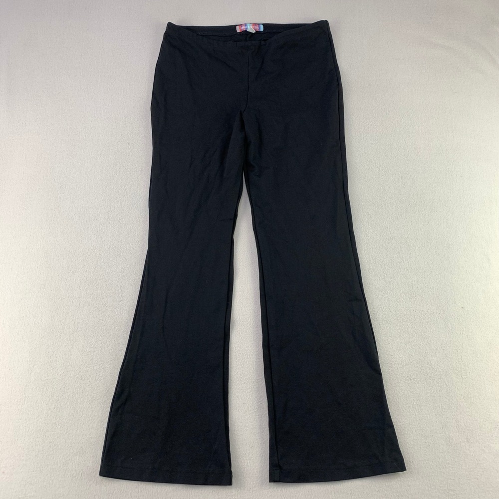 Urban Outfitters Flare Pants Women L Black Y2K Low Rise Stretch Yoga Travel